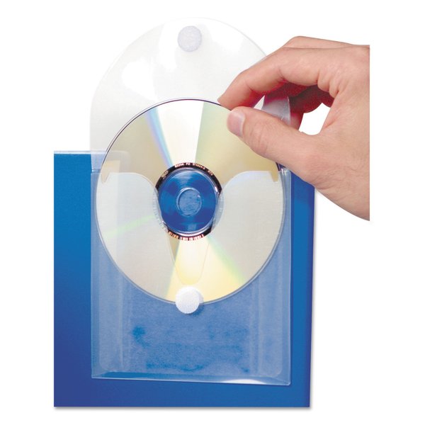 Baumgartens CD Pocket, W/Flap, Clear/White, PK5 BAU61801
